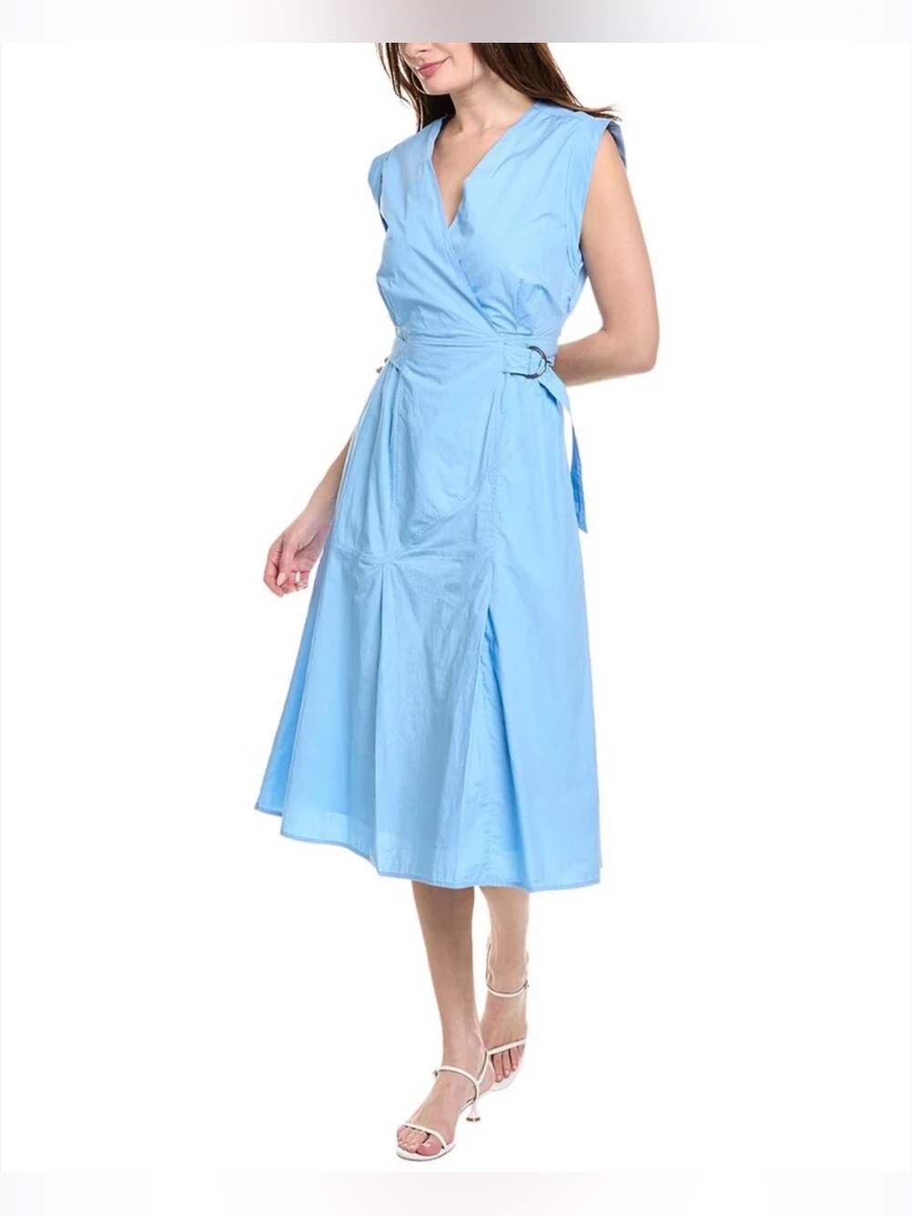 10 Crosby Derek Lam Sky Blue Wrap Midi Dress
